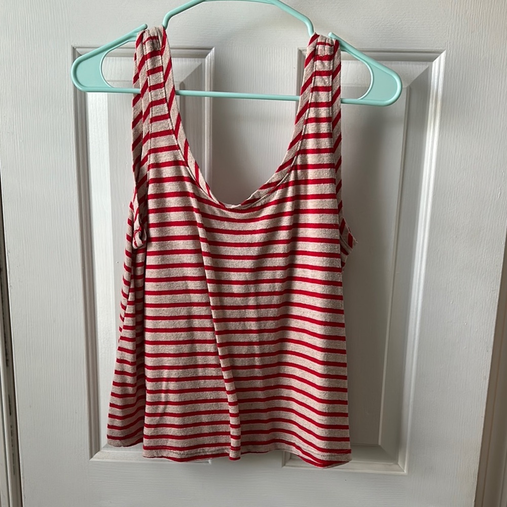 Striped Red and White Women's Top